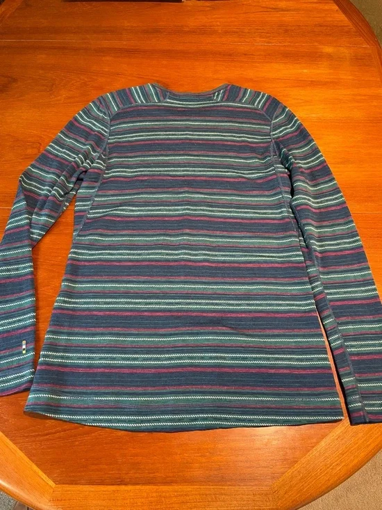 Smartwool Merino 250 long sleeve colorful striped base layer shirt size XL - Picture 5 of 5